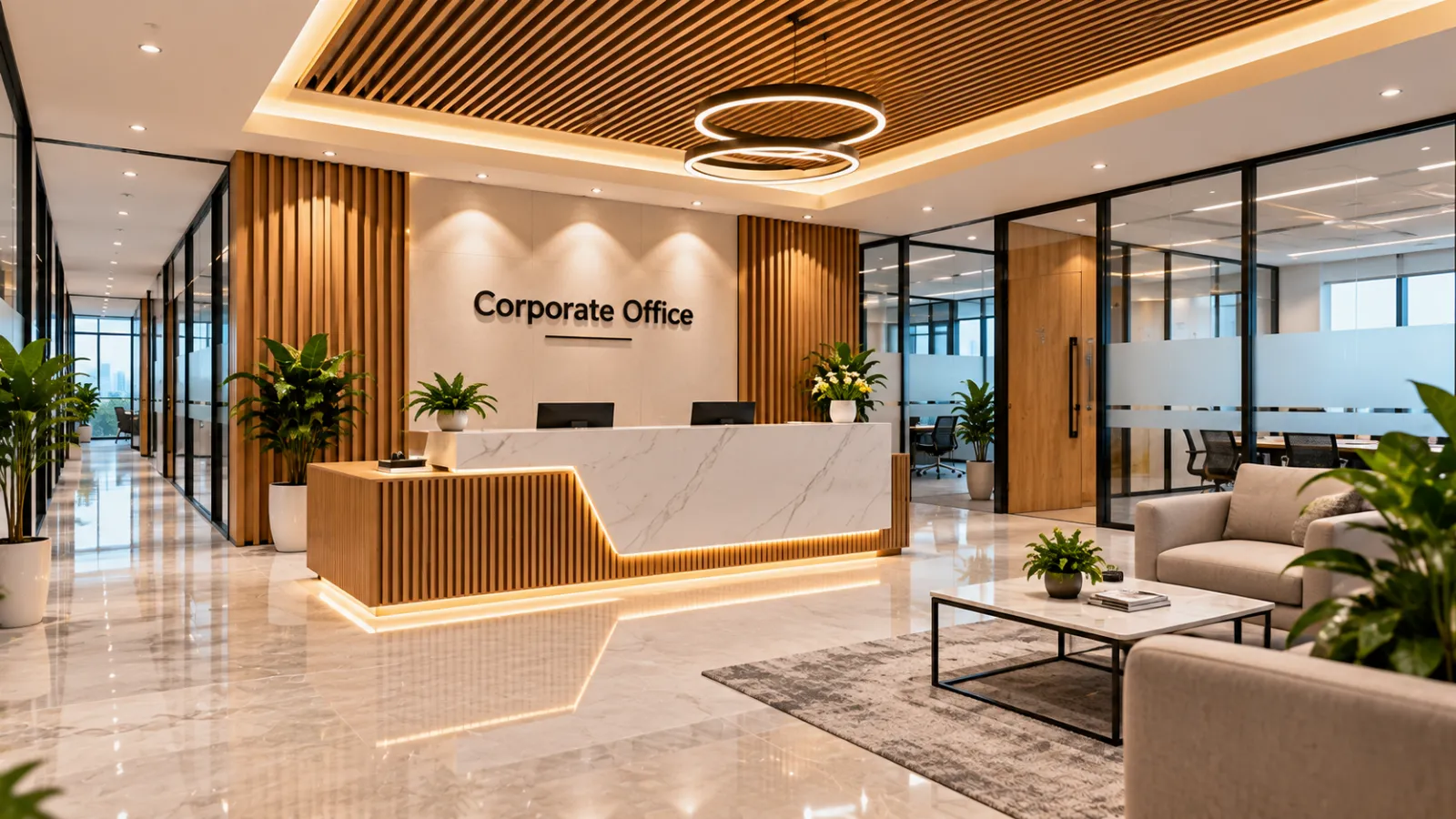 Modern corporate office reception